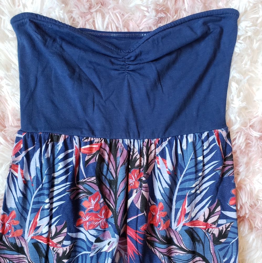 Roxy - Strapless Maxi Dress Tropical Palms
